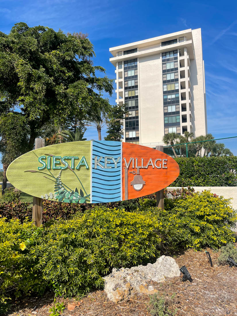 Siesta Key Village in surfboard shape in Floriday 