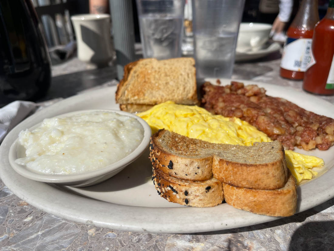 Siesta Key Village Cafe breakfast plate in Florida