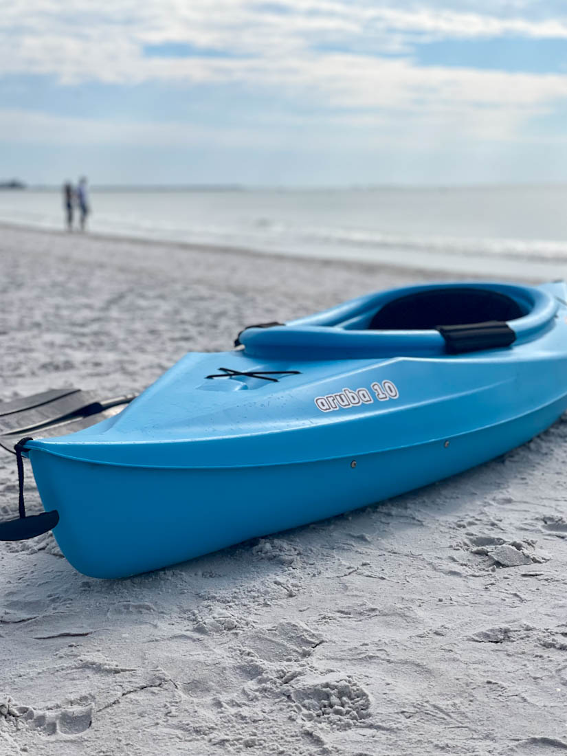 St Pete Beach kayak with couple in background in Florida