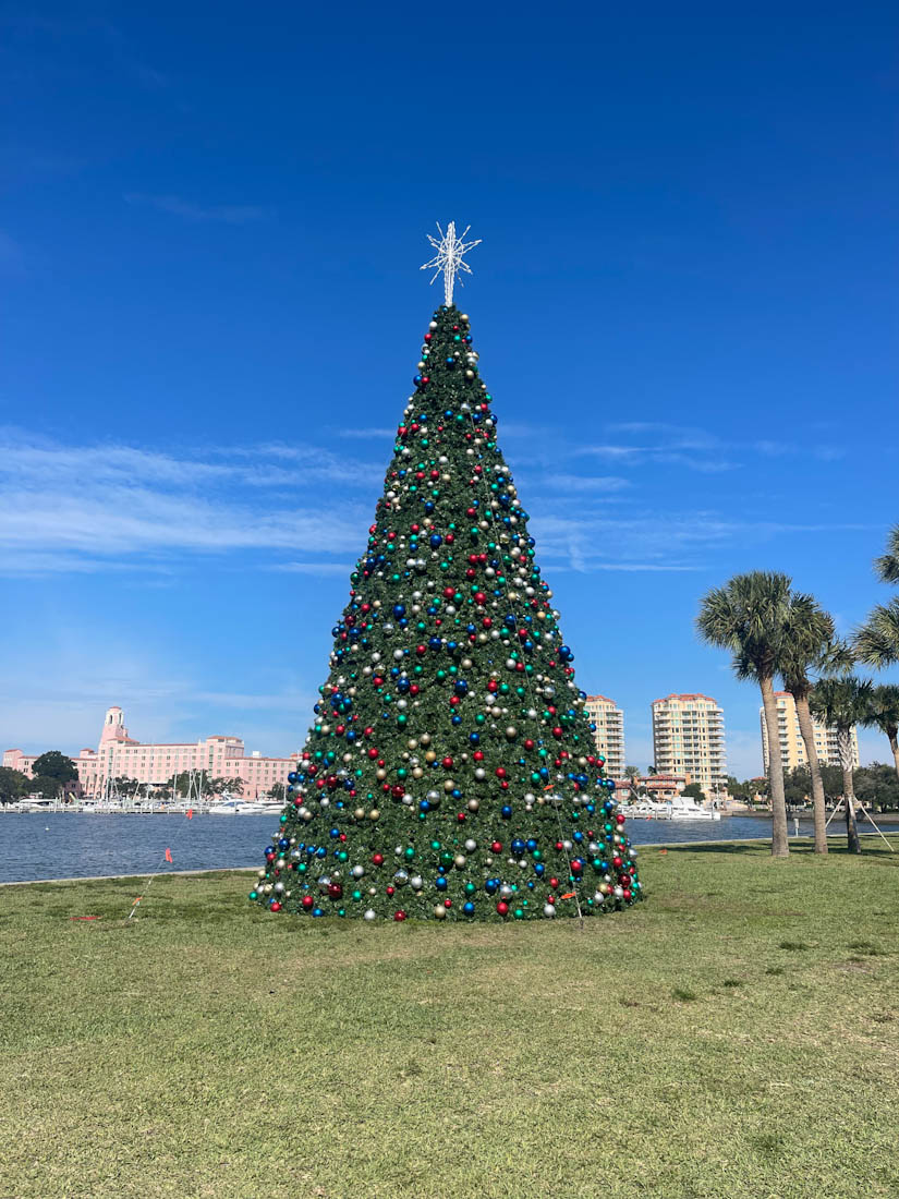 St Pete Pier Tampa Florida Christmas tree landscape