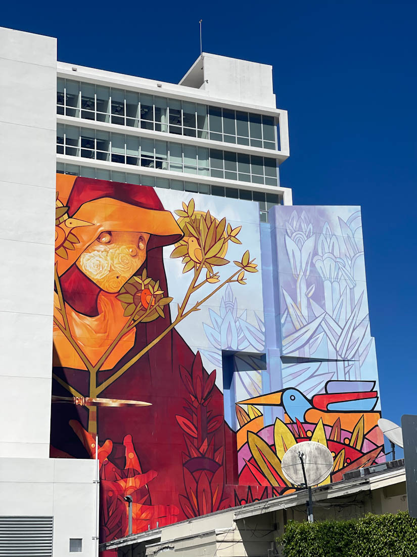Street art mural on building Brickell Miami