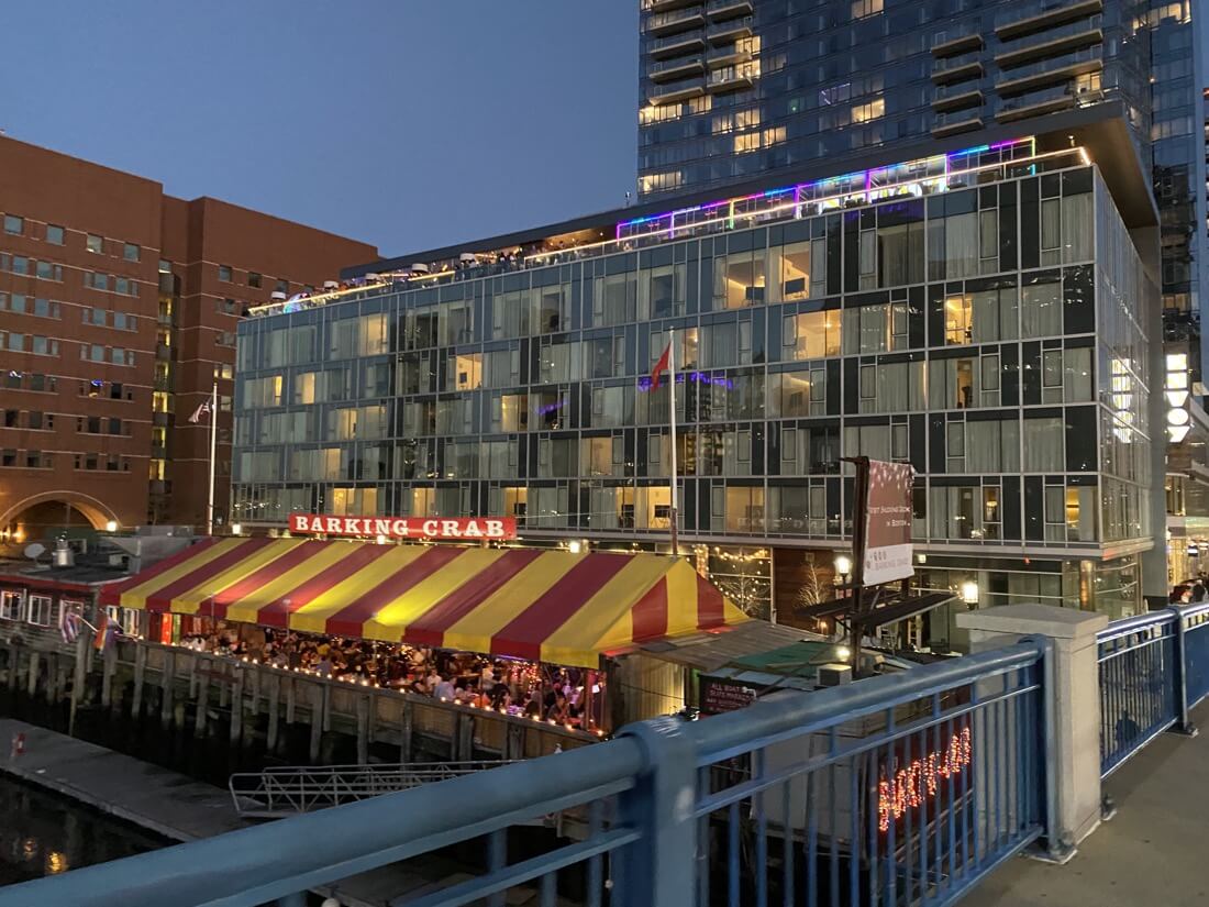 The Barking Crab and The Envoy hotel in the Seaport Boston Massachusetts