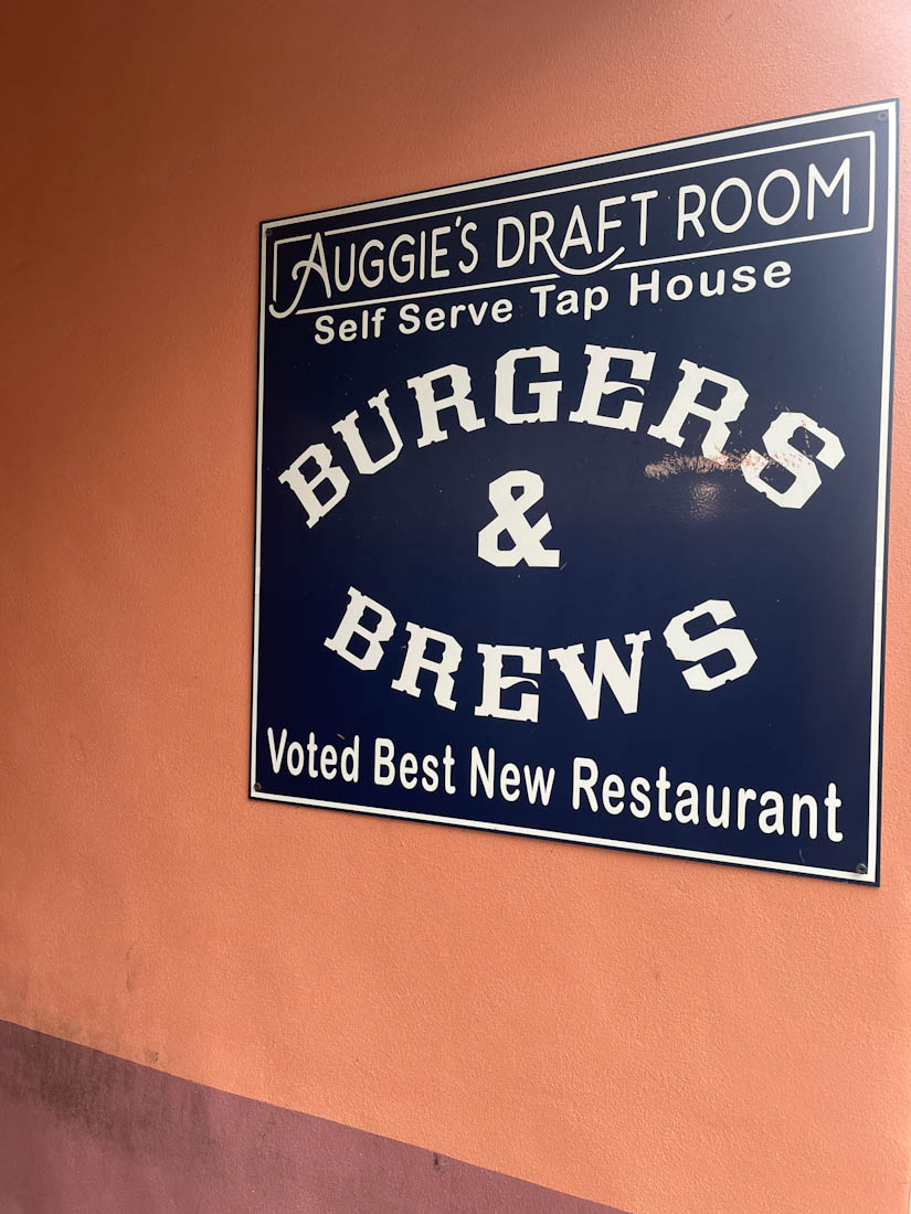 Sign for Auggie's Draft Room in St Augustine Florida