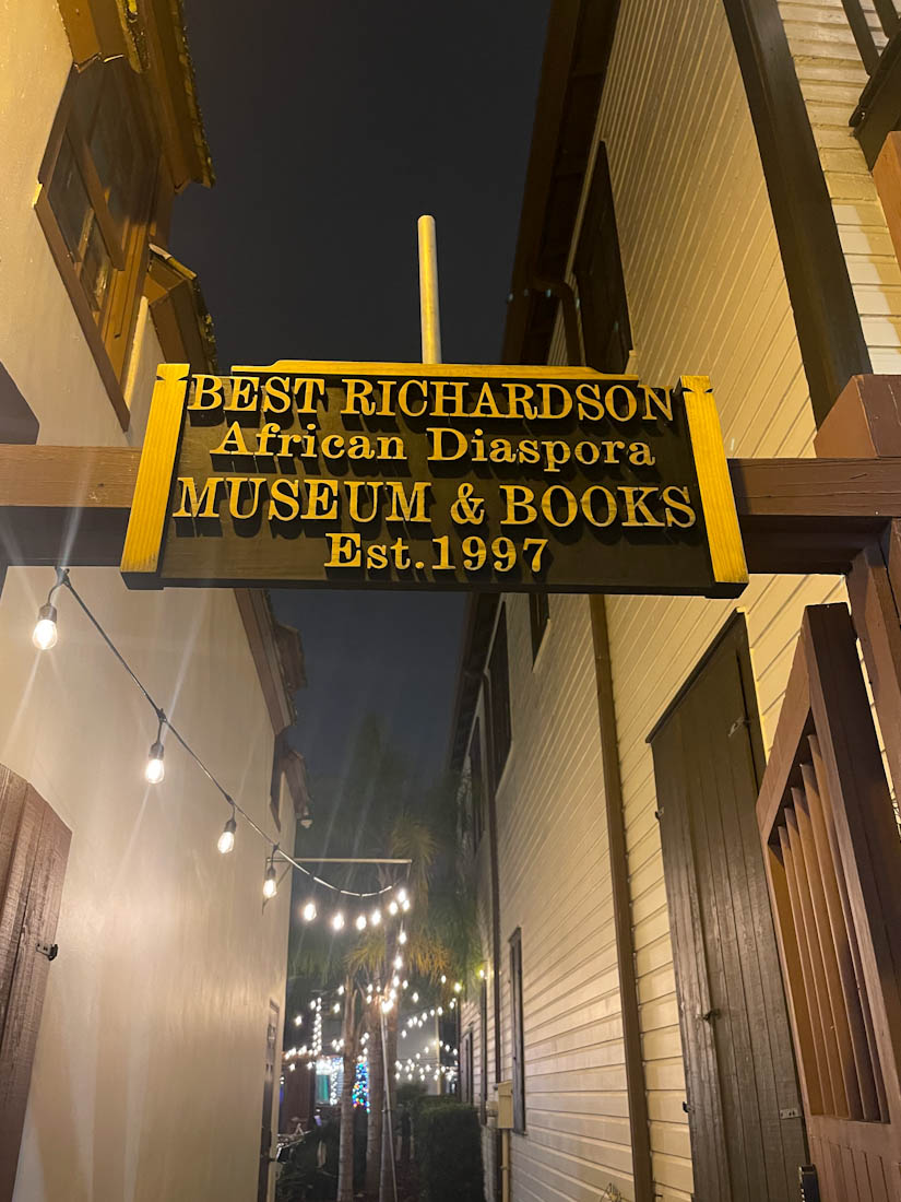 Sign for Best Richardson African Diaspora Museum in St Augustine Florida 