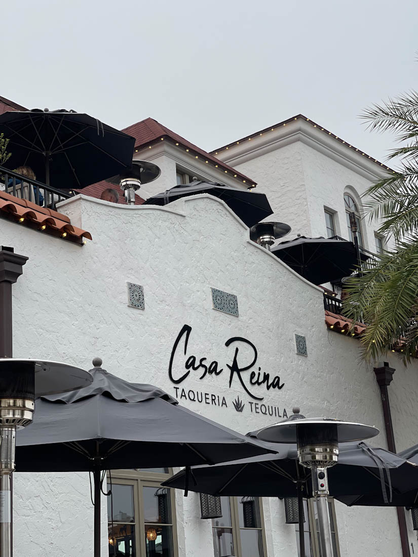 Casa Reina restaurant written on white walls in St Augustine Florida