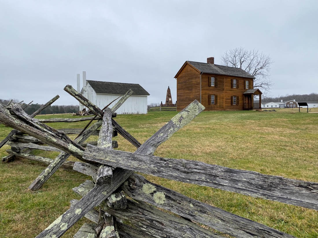 Farm house and fence at Manassas Civil War Battlefield in Virginia