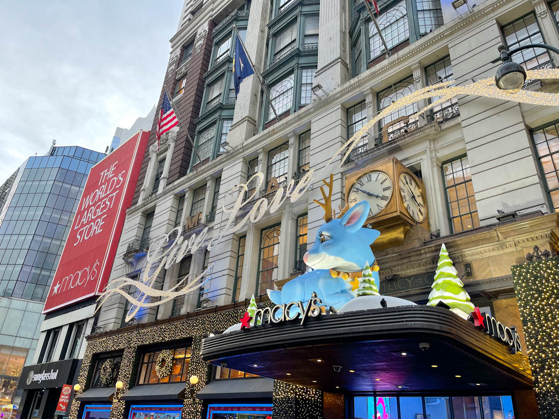 Macy’s store Christmas decorations NYC Manhattan in New York