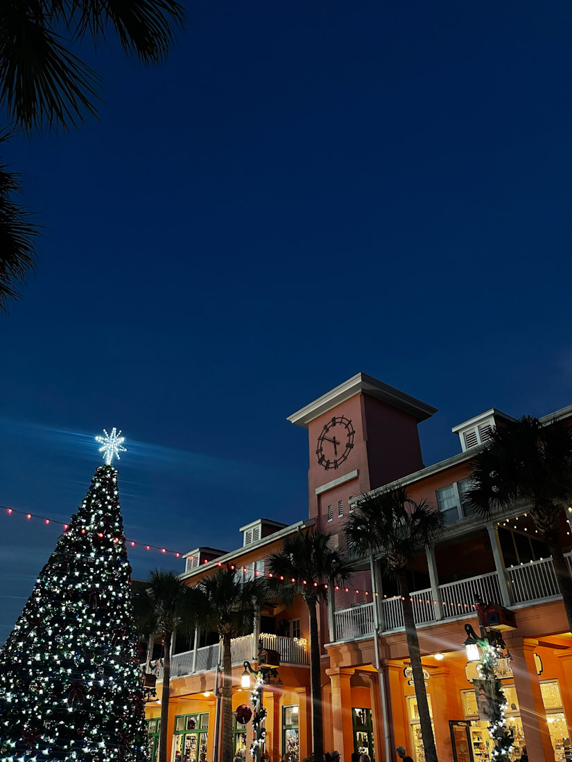 Market Street Christmas night in Celebration Florida