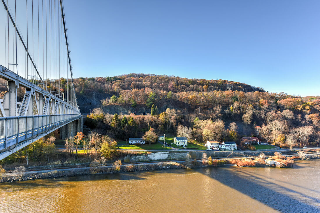 Mid-Hudson Bridge crossing the Hudson River from Poughkeepsie NY