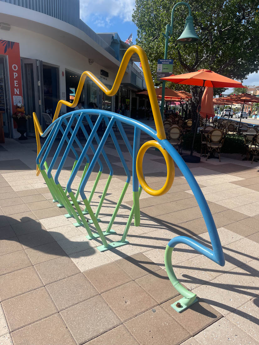 Public art fish bike rack Lauderdale By The Sea Florida