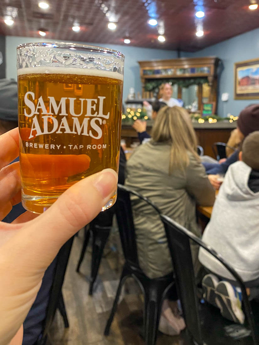 Sample of Sam Adams beer at the Sam Adams Brewery Taproom in Jamaica Plain Boston Massachusetts