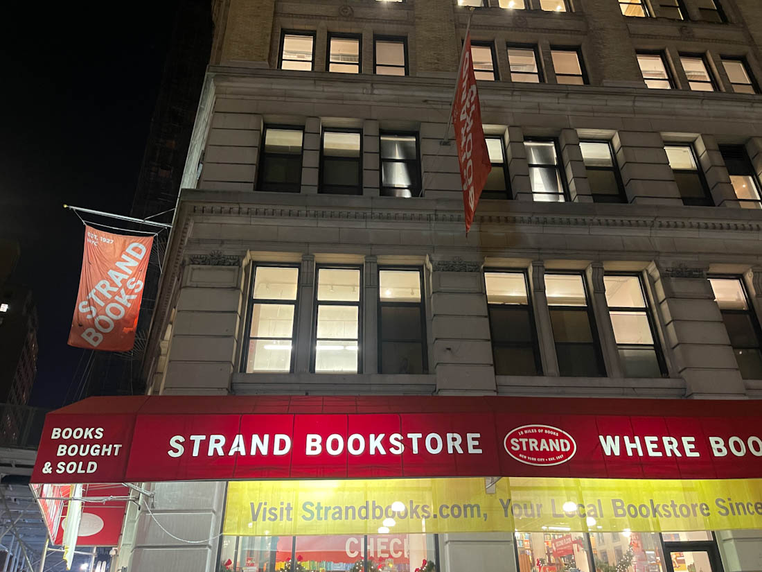 Strand Bookstore at night Union Square NYC New York