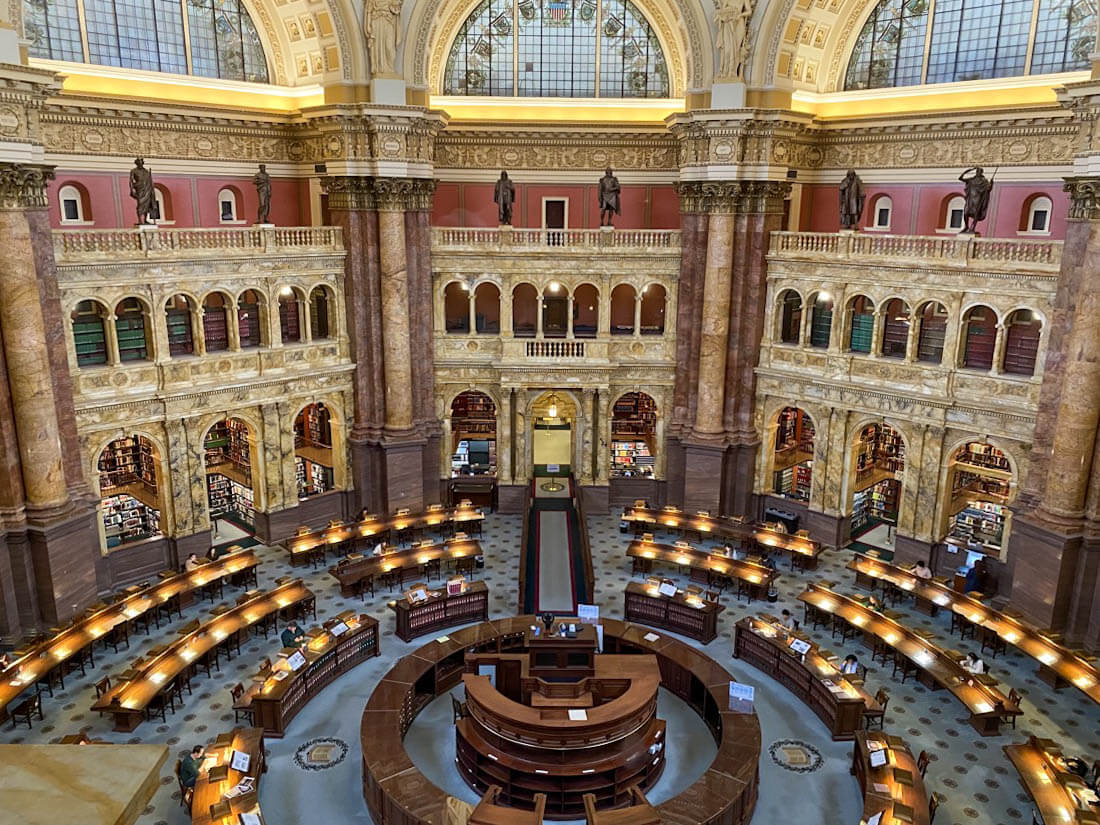 The Main Reading Room in the Library of Congress in Washington DC