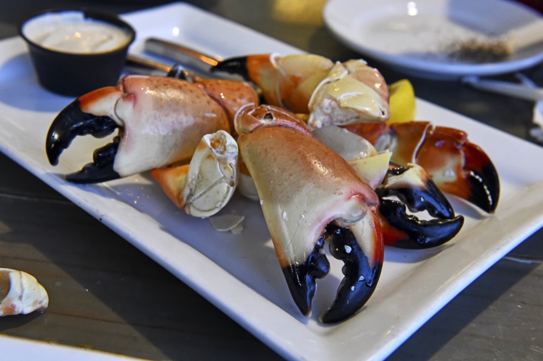 A plate of Florida stone crab claws. 