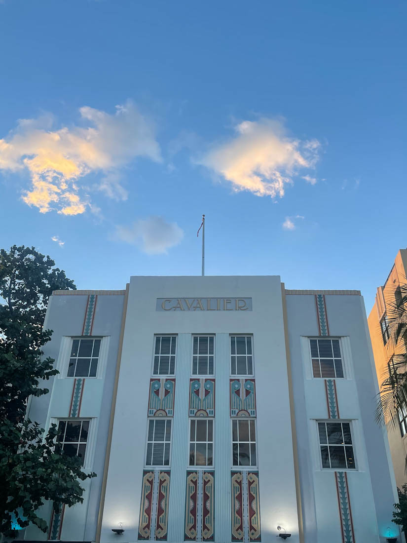 Blue skies at dusk over Cavalier South Beach Miami Beach Florida