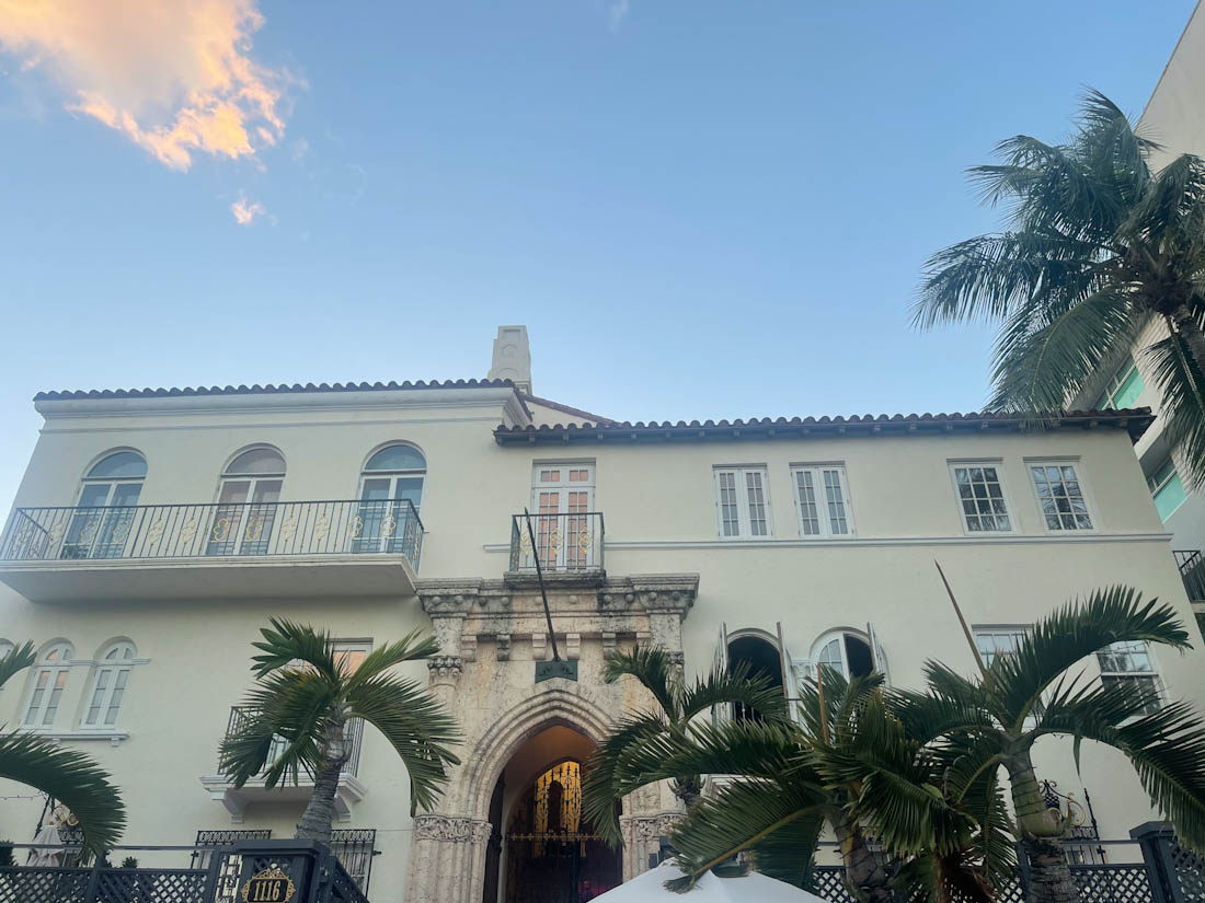 The Villa Casa Casuarina white building at The Former Versace Mansion Ocean Drive Miami Beach Florida