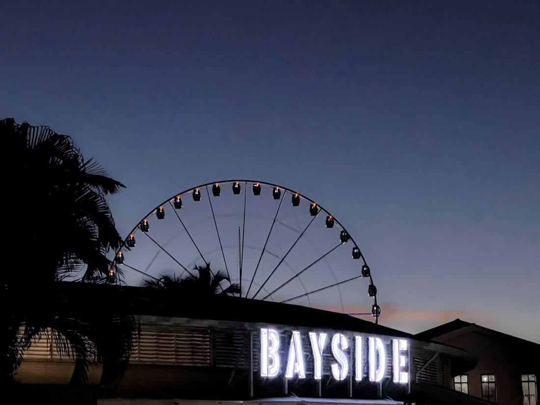Bayside Marketplace at night Miami Florida