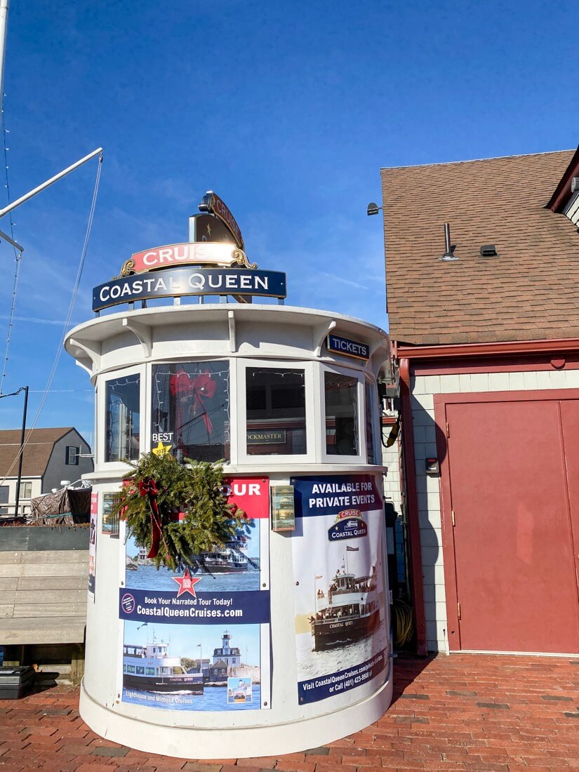 Coastal Queen Cruises ticket booth at Bowens Wharf Newport Rhode Island