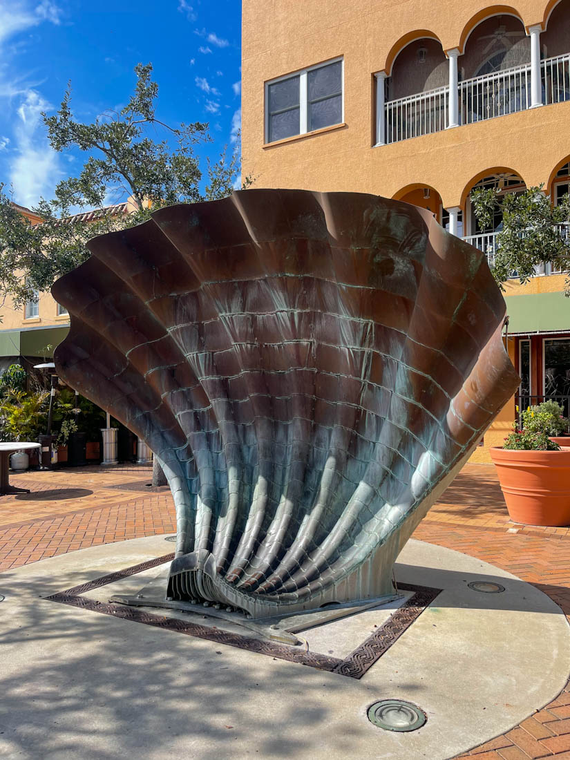 A large shell sculpture by Broward Hatcher in Sarasota Florida