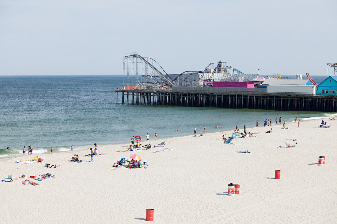 Beach and classic pier at Seaside Heights New Jersey