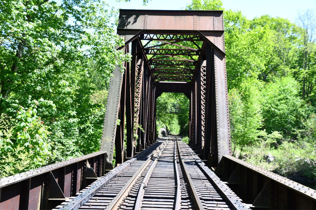 Central Vermont railroad bridge at Indian Leap in Yantic Fall, Norwich, CT.
