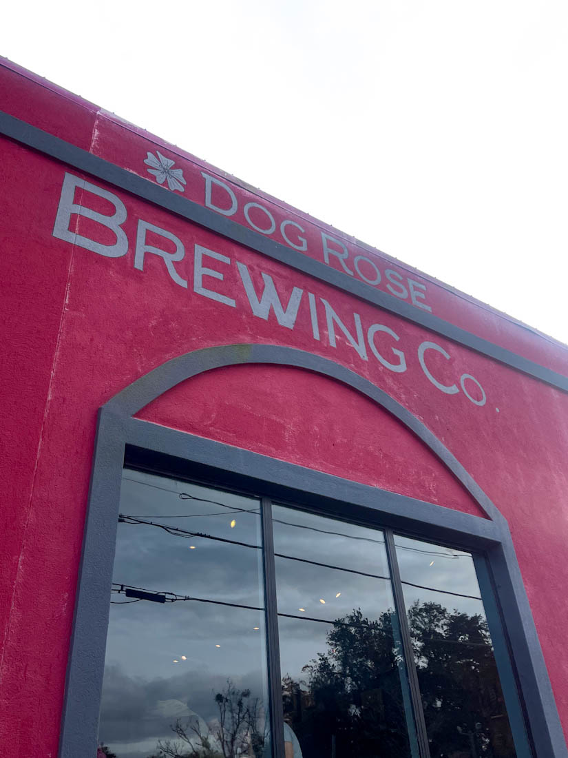 Pink Dog Rose Brewing building in St Augustine Florida 