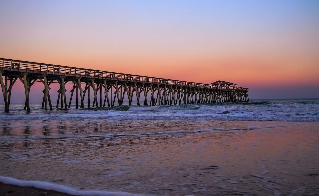 Atlantic Ocean Pier at sunset Myrtle Beach South Carolina