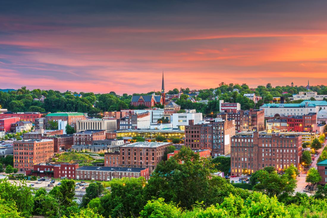 View of downtown Lynchburg, Virginia.