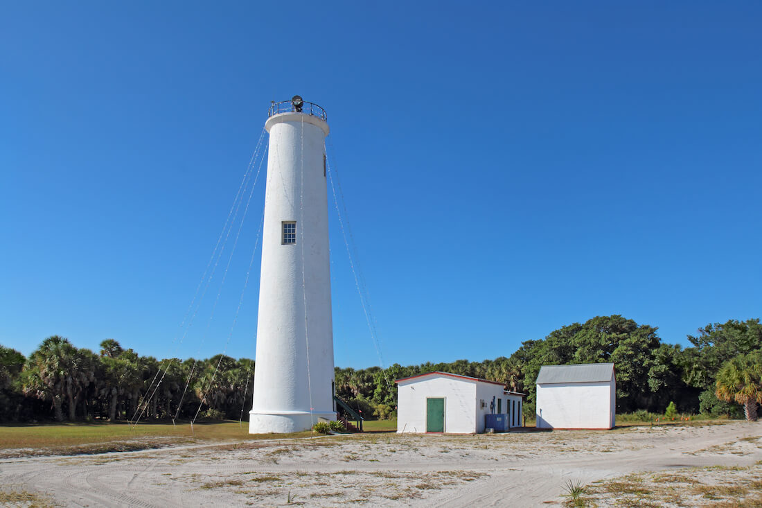 The Egmont Key lighthouse in Tampa Bay, Florida