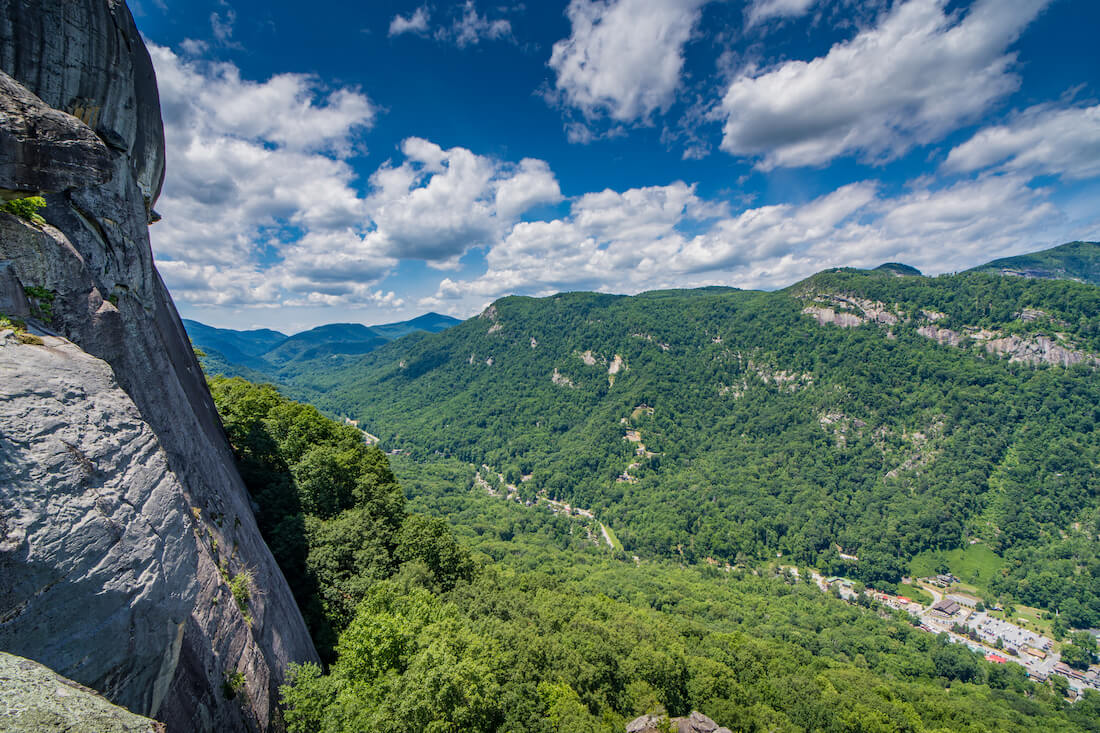 A view from atop Chimney Rock State Park in North Carolina