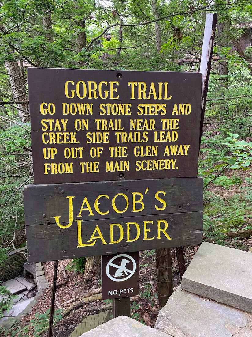 Gorge Trail Sign Watkins Glen State Park New York