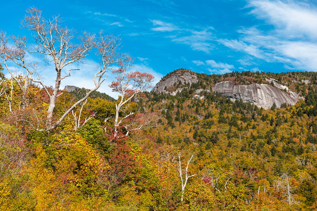 Grandfather Mountain, North Carolina with fall foliage