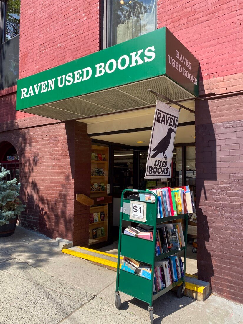 Raven Used Books entrance Northampton Massachusetts