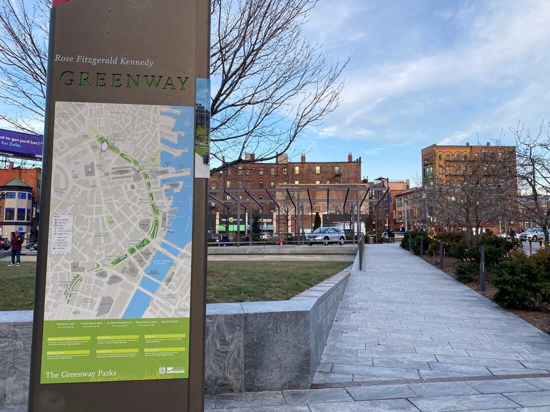 Rose Kennedy Greenway map Boston Massachusetts