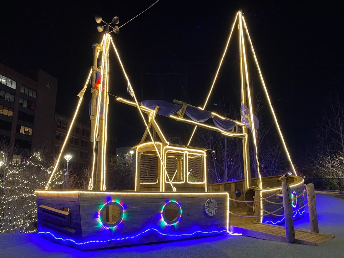 Ship Christmas lights at Martin's Park Boston Massachusetts