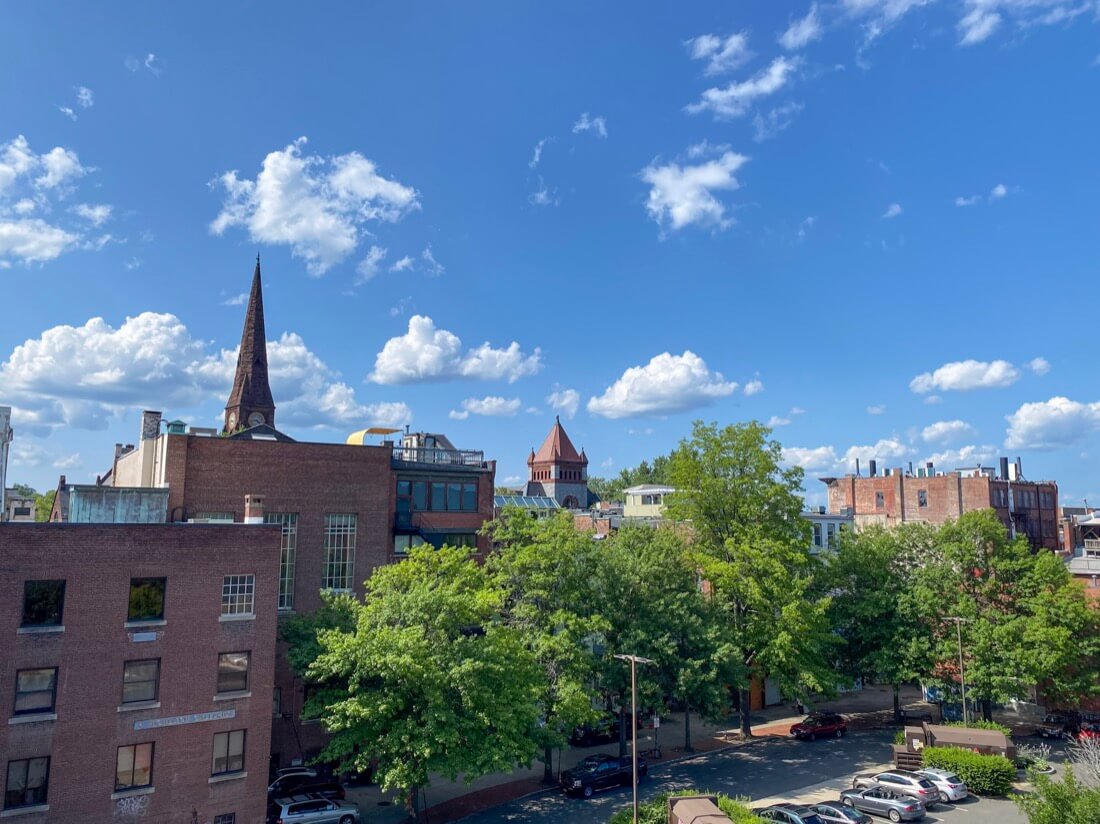 View from the parking garage of Downtown Northampton Massachusetts