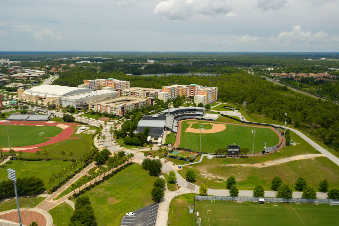 Aerial photo sports fields at University of Central Florida in Orlando