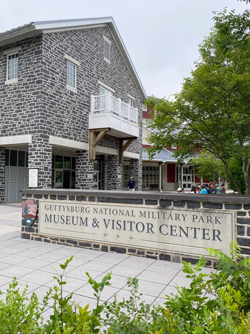Gettysburg National Military Park Museum and Visitor Center entry Pennsylvania