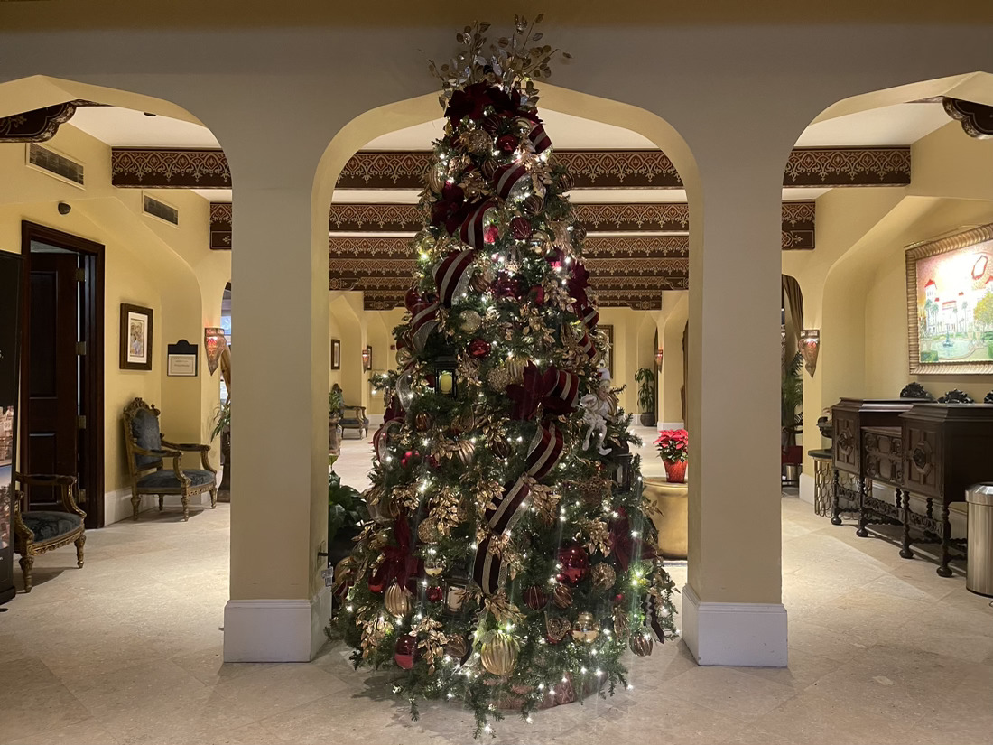 Hotel Casa Monica interior Christmas tree in St Augustine Florida