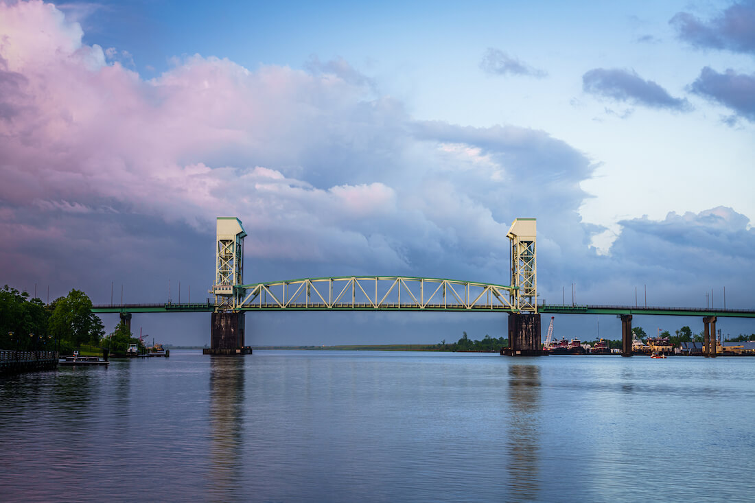 Wilmington, North Carolina with the Cape Fear Memorial Bridge