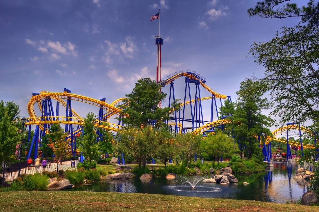 A Roller Coaster at Carowinds near Charlotte North Carolina