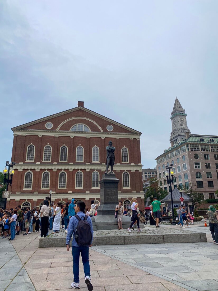 Crowds at Faneuil Hall in Boston Massachusetts
