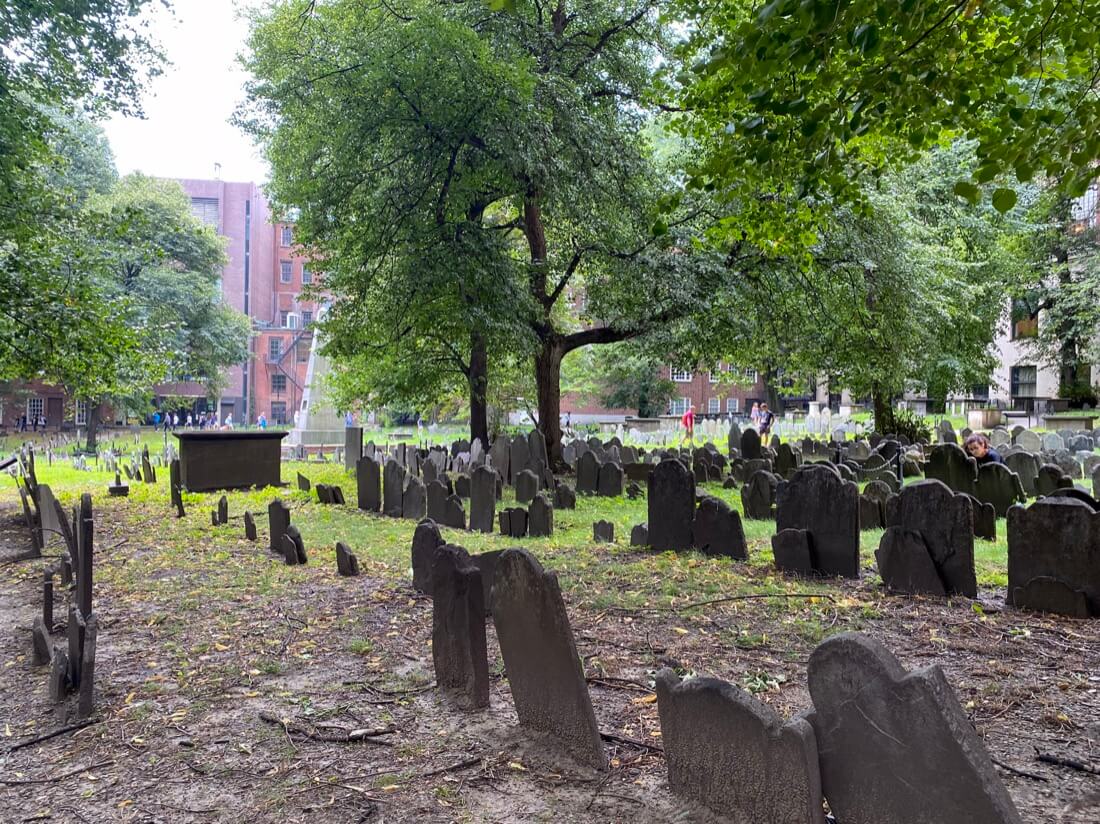 View of the Granary Burying Ground in Boston Massachusetts