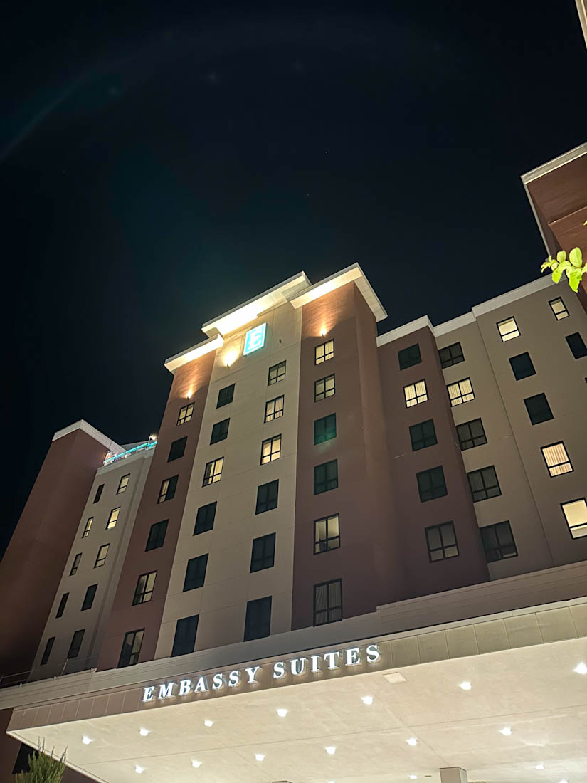 Embassy Suites Building at Night in Wilmington North Carolina