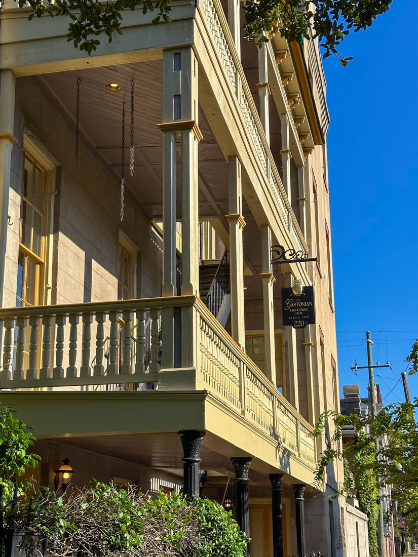 Balconies of the Gastonian Historic Inn in Savannah