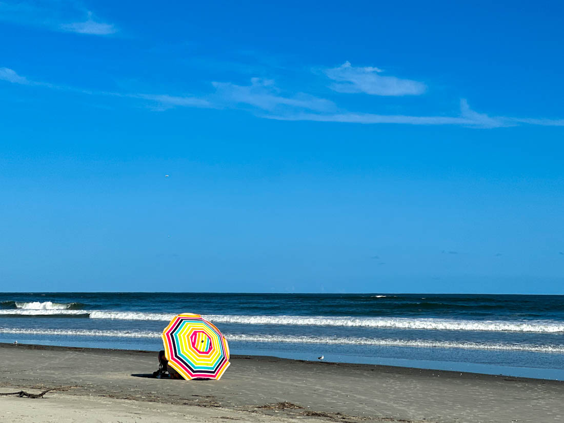 Lone Umbrella On Folly Beach South Carolina