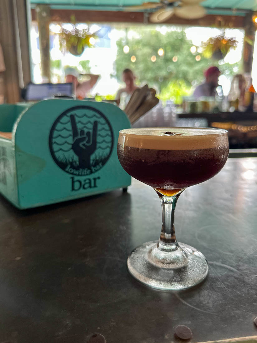 Lowlife Bar Espresso glass at Folly Beach South Carolina
