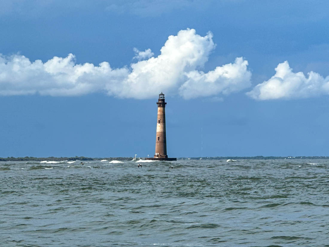 Morris Island Lighthouse from the Lighthouse Inlet Beach Folly Beach South Carolina
