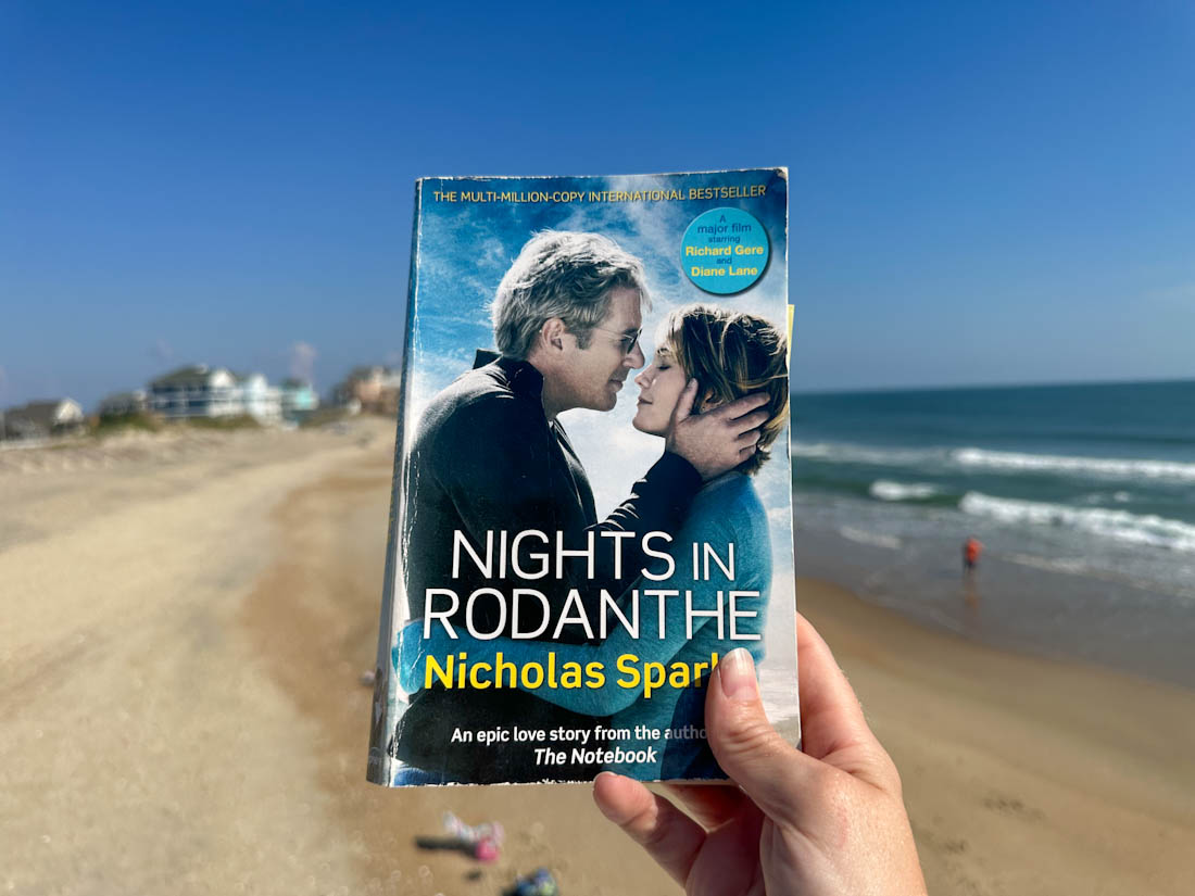 Nights in Rodanthe Book on beach in Outer Banks 