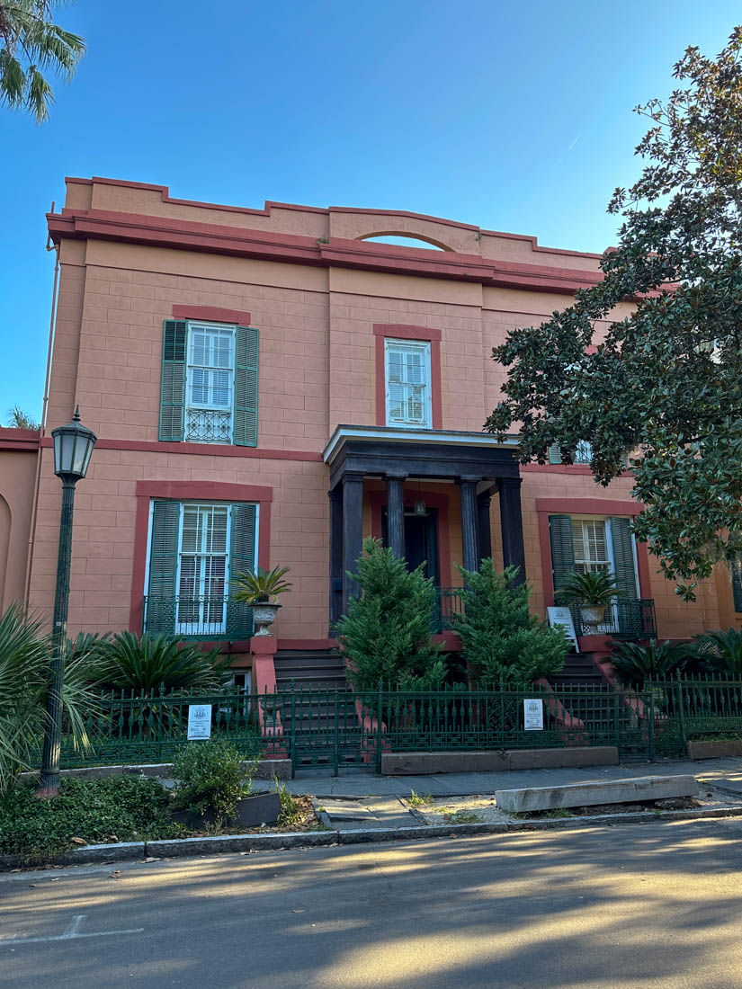 Red toned Old Sorrel Weed House in Savannah 